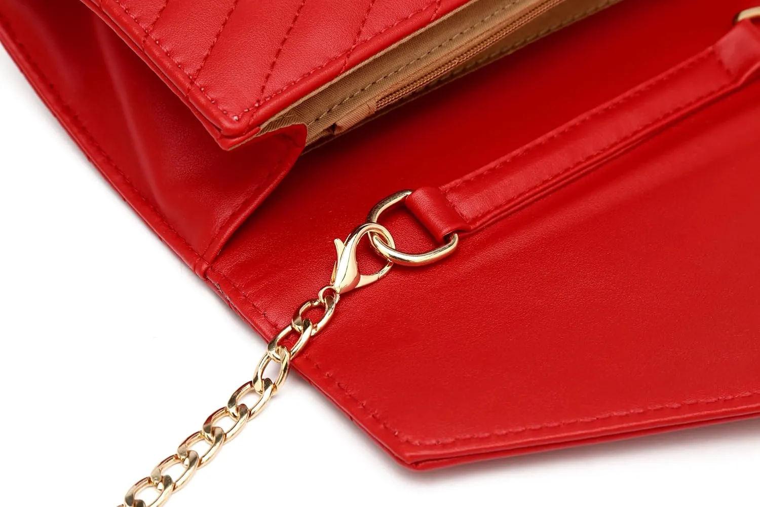Women's Quilted Small Square Crossbody with Chain Strap Flap Minimalist Bag