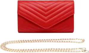 Women's Quilted Small Square Crossbody with Chain Strap Flap Minimalist Bag