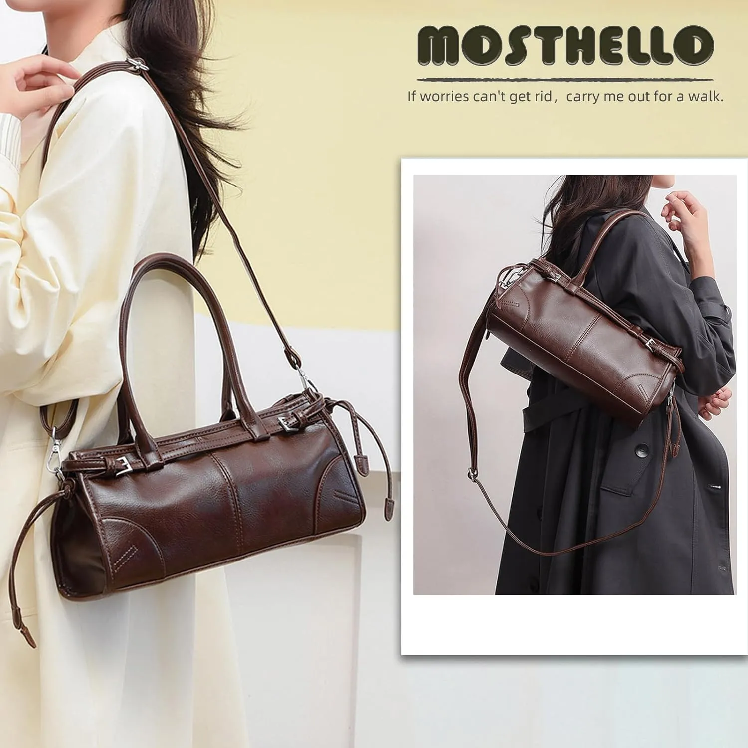 Women's Shoulder Bag, Minimalist Underarm Bag, PU Crossbody Bag, Adjustable Handbag, Tote Bag