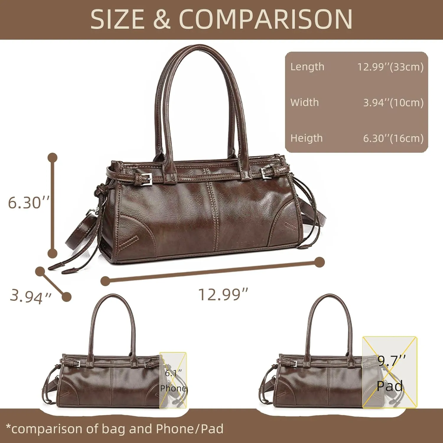 Women's Shoulder Bag, Minimalist Underarm Bag, PU Crossbody Bag, Adjustable Handbag, Tote Bag