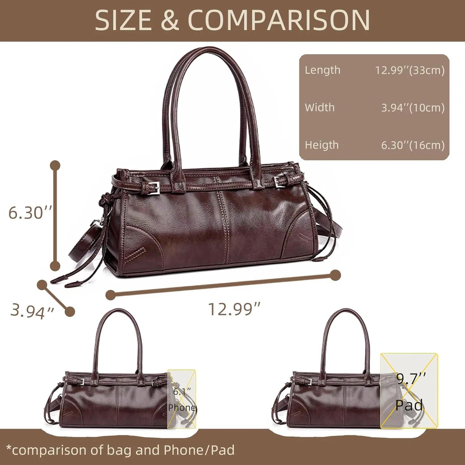 Women's Shoulder Bag, Minimalist Underarm Bag, PU Crossbody Bag, Adjustable Handbag, Tote Bag