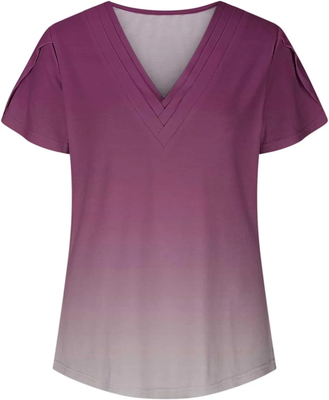 Women's Summer Casual V-Neck Short Sleeved Shirts T-Shirt Floral Printed Tops Basic Tee Tops Loose Tunics Blouse