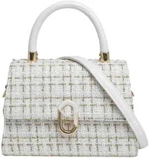 Women’s Tweed Plaid Square Handbag, Retro Quilted Woven Embroidered Shoulder Bag, Ladies Cute Woolen Top Handle Satchel Tote