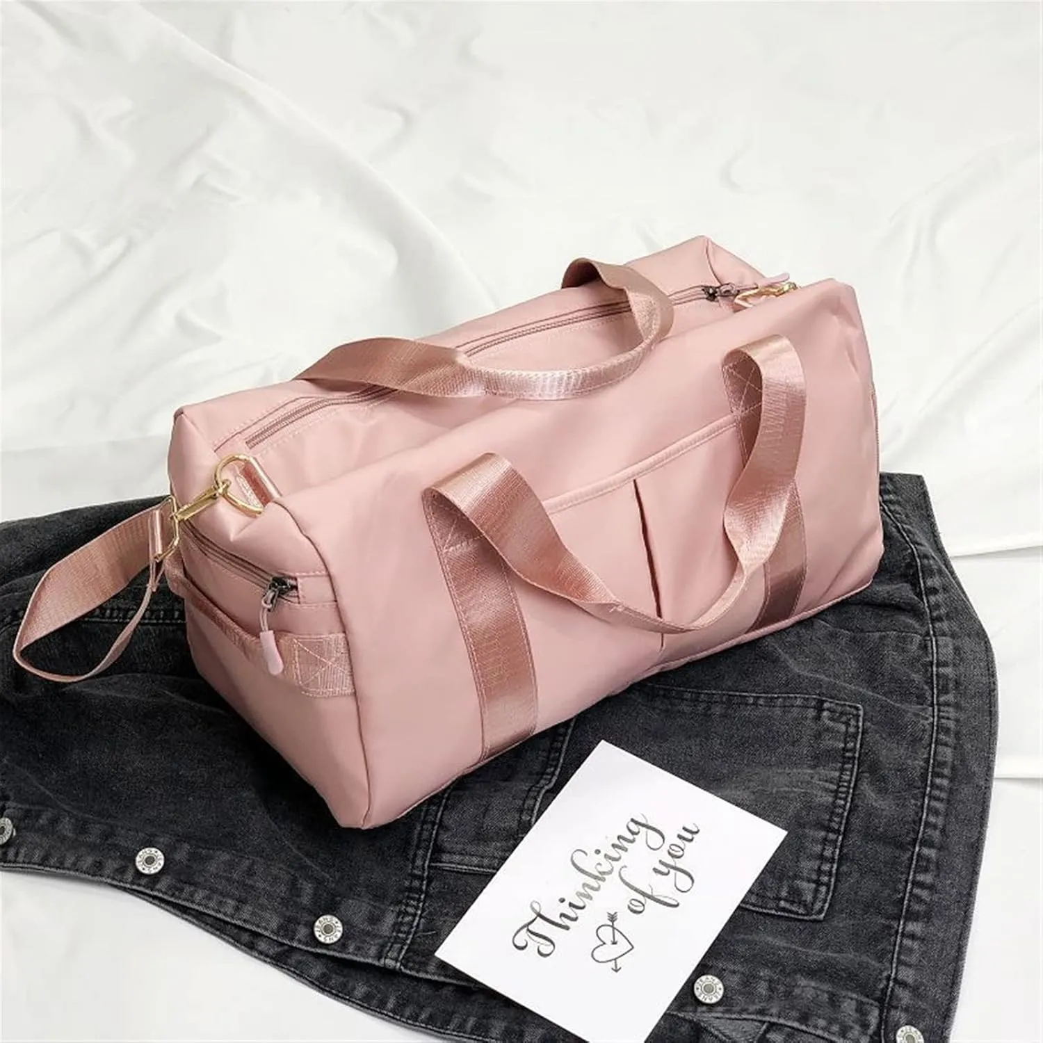 Women's Waterproof Yoga Sports Large Travel Shoulder Gym Fitness Training Large Capacity Tote Bag with Shoe Compartment