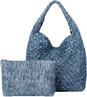 Woven Bag for Women,Vegan Leather Handbag Retro Casual Crossbody Bag Soft Purse
