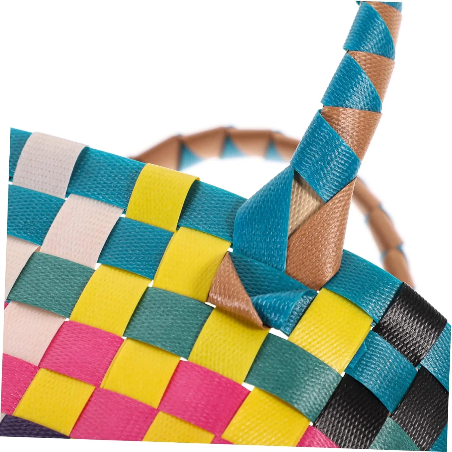 Woven Hand Basket - Decorative Wicker Easter Basket, Fruit Basket, Shopping Bag, Canasta