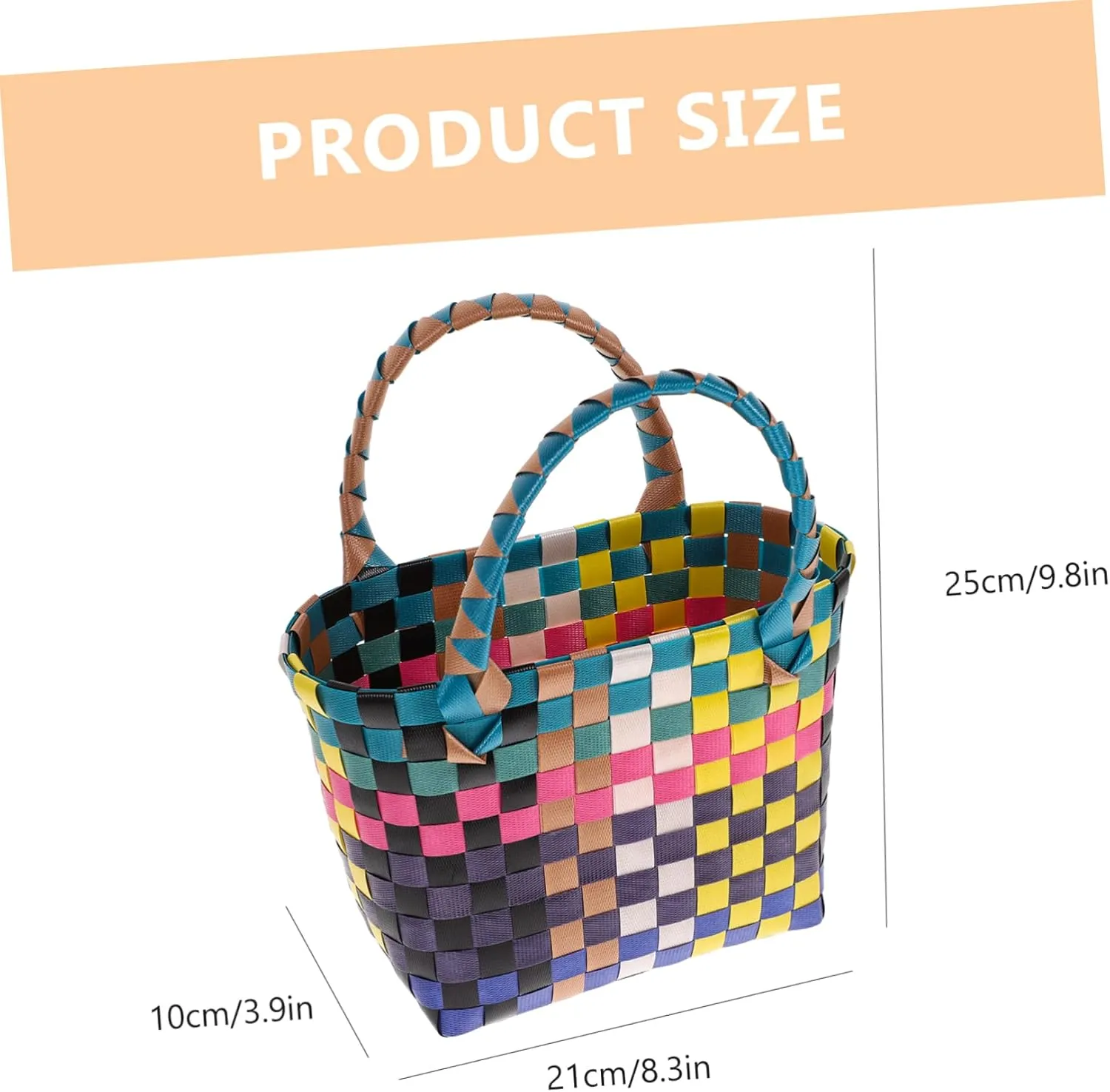 Woven Hand Basket - Decorative Wicker Easter Basket, Fruit Basket, Shopping Bag, Canasta