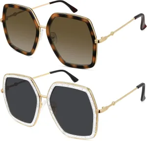 WOWSUN Oversized Big Fashion Sunglasses For Women Irregular Fashion Shades