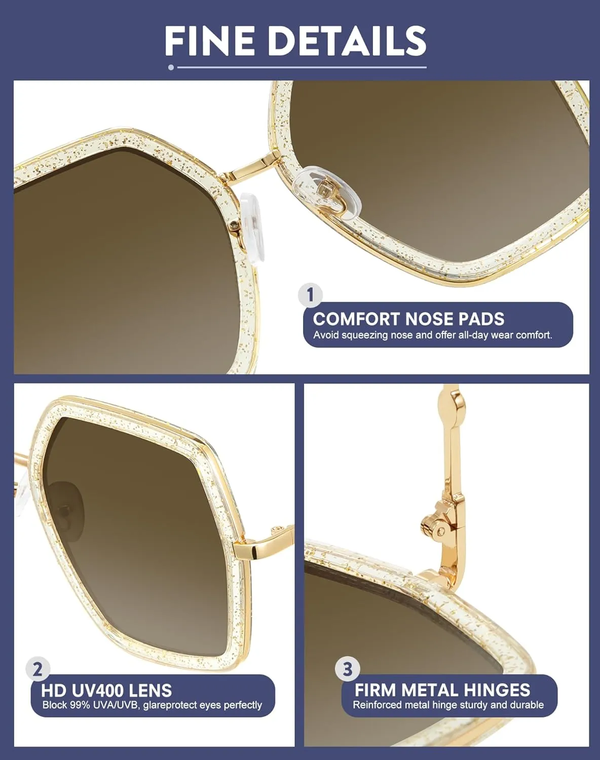 WOWSUN Oversized Big Fashion Sunglasses For Women Irregular Fashion Shades