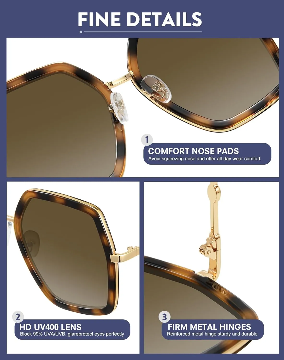WOWSUN Oversized Big Fashion Sunglasses For Women Irregular Fashion Shades