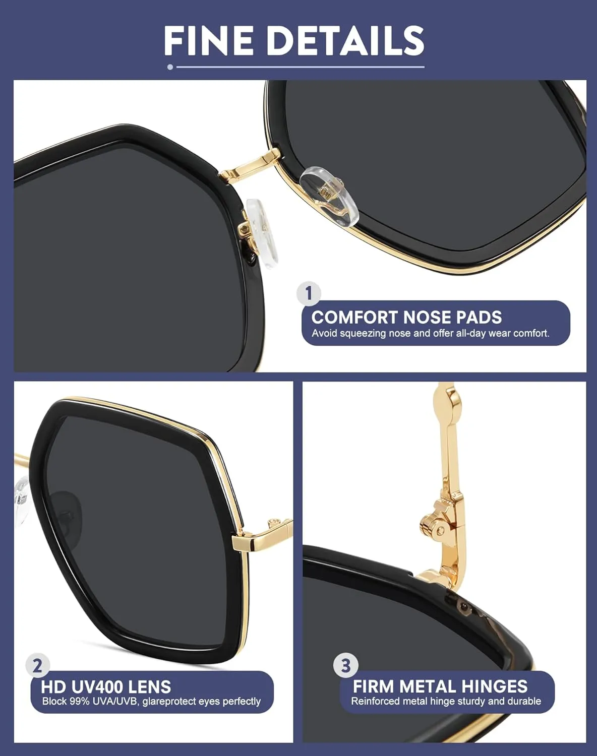 WOWSUN Oversized Big Fashion Sunglasses For Women Irregular Fashion Shades