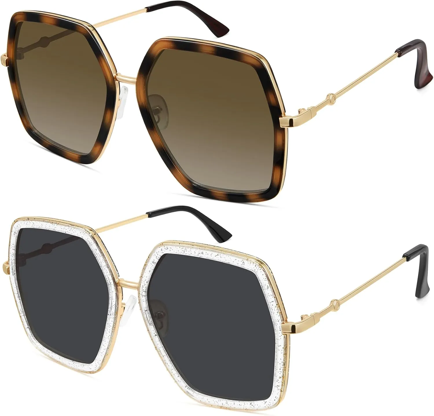WOWSUN Oversized Big Fashion Sunglasses For Women Irregular Fashion Shades