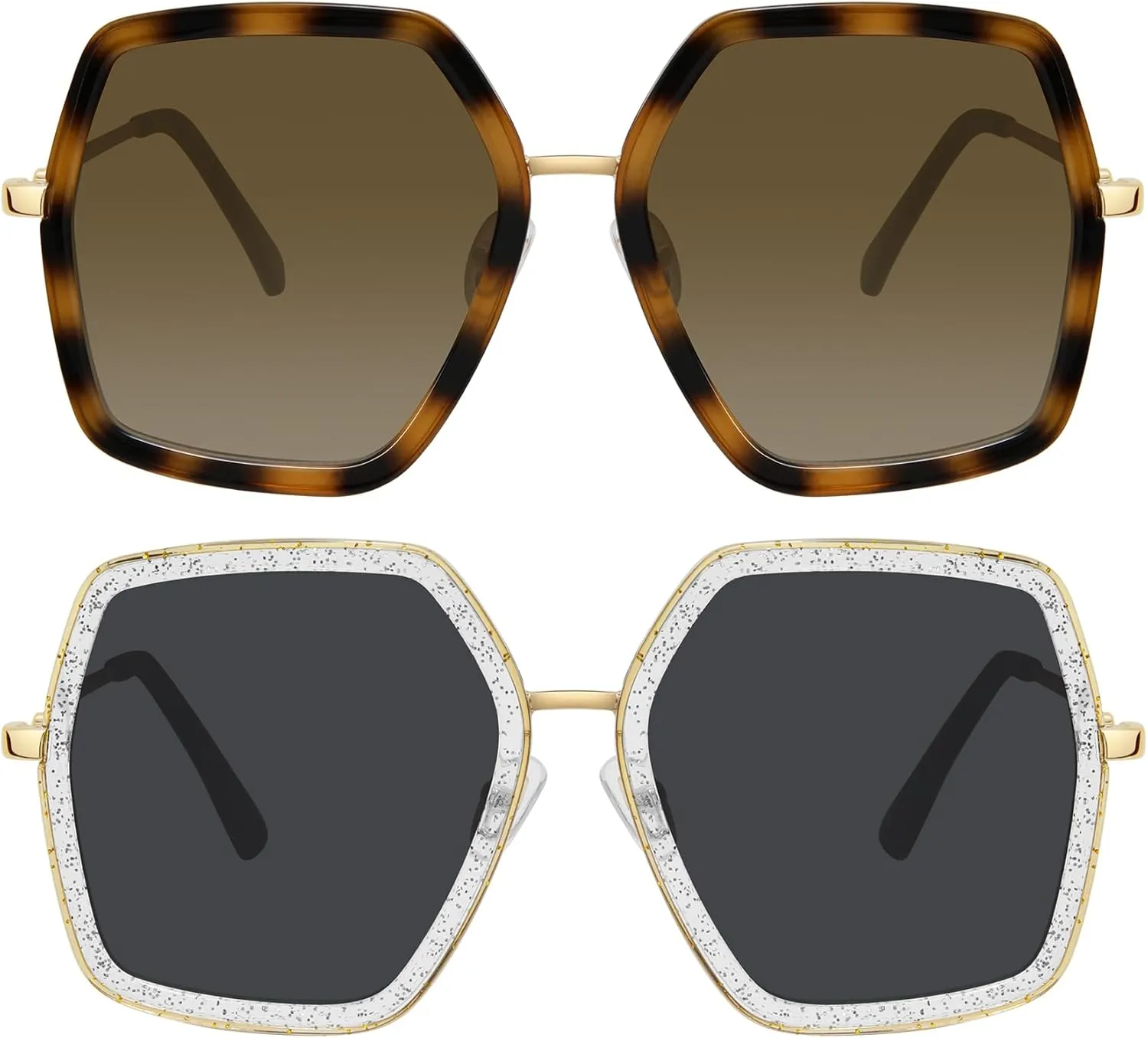 WOWSUN Oversized Big Fashion Sunglasses For Women Irregular Fashion Shades