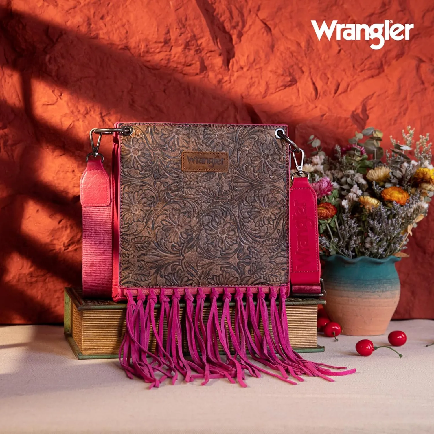 Wrangler Tote Shoulder Purse for Women Western Solid Vintage Satchel Crossbody Bag