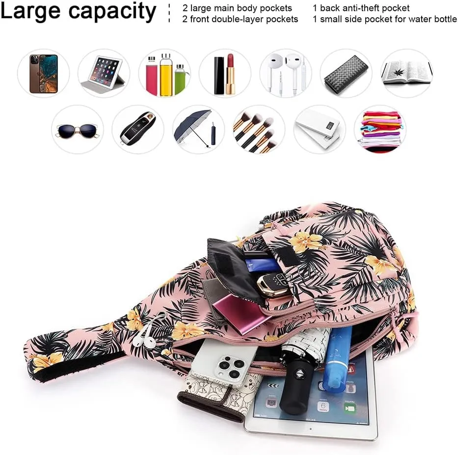 XEYOU Women's Sling Crossbody bag Casual Daypack Outdoor Travel Hiking Backpack for Cycling Walking Dog Hiking