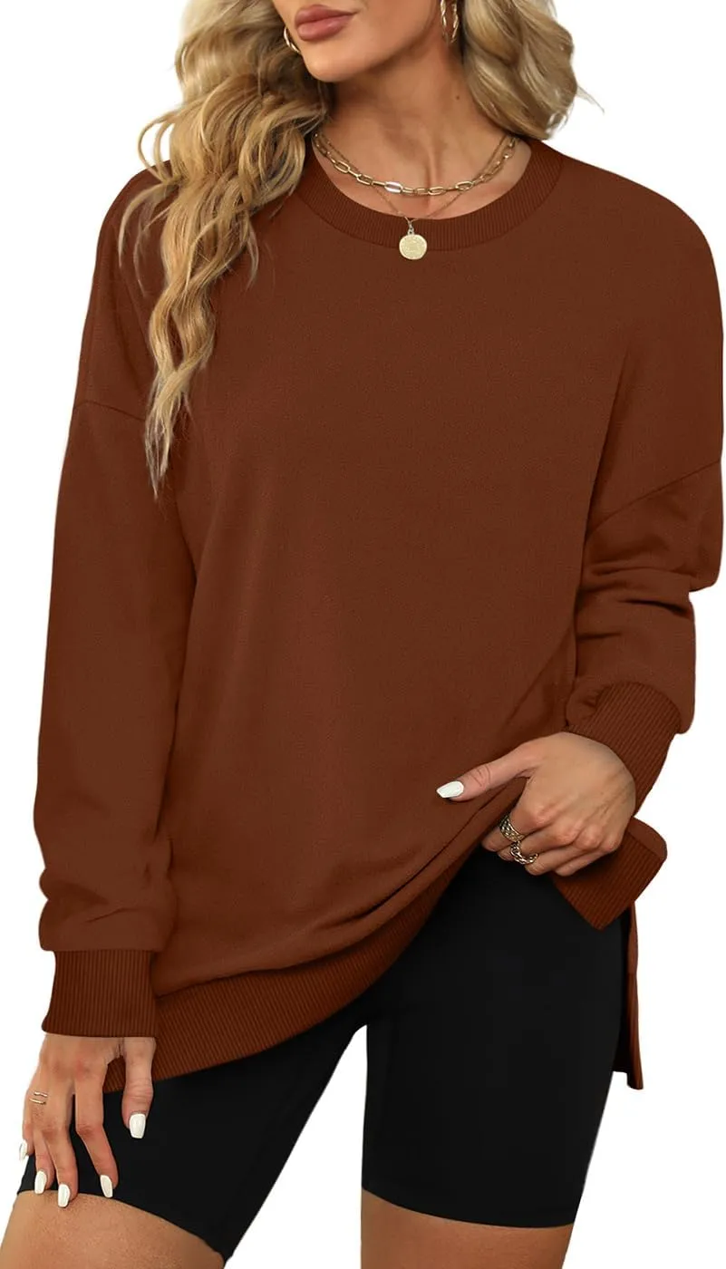 XIEERDUO Womens Oversized Sweatshirts Pullover Casual Crewneck Long Sleeve Tops Comfy