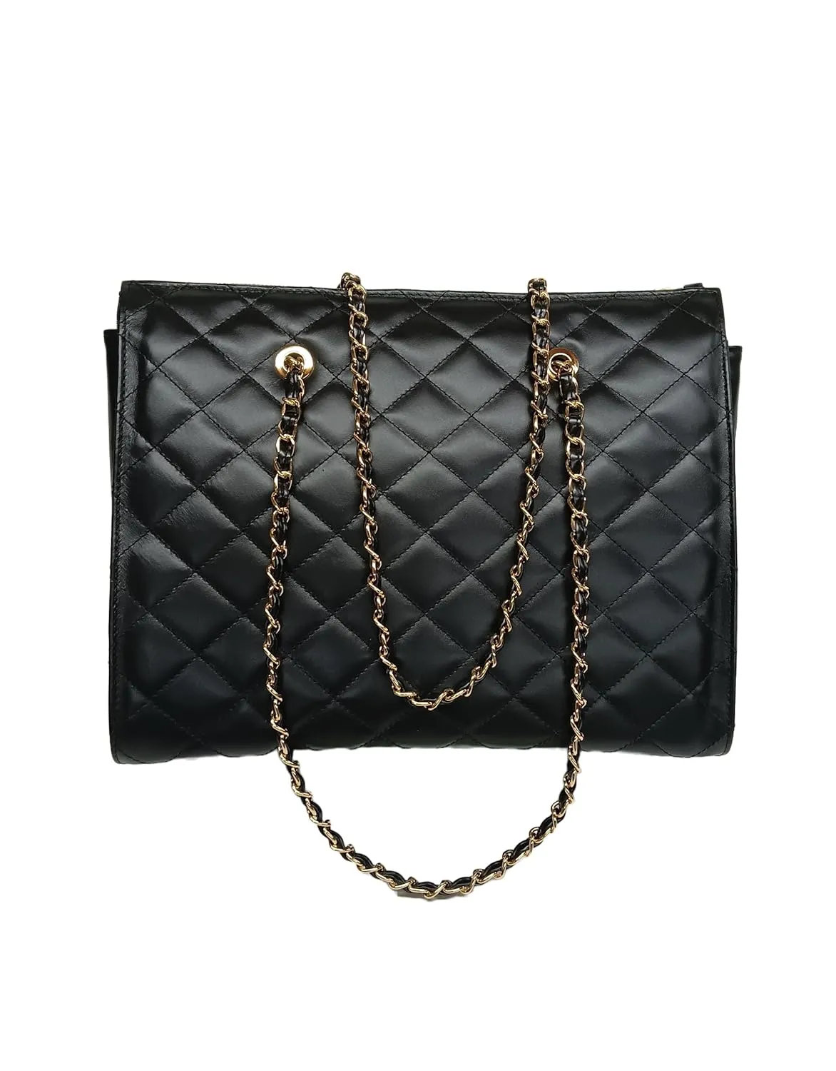 XL DIAMONDS Genuine Leather Shoulder Bag, Quilted Elegant Shopper Bag, Minimalist Office Bag, Iconic Black Shopping Bag, Eternal Fashion Bag (Camel)