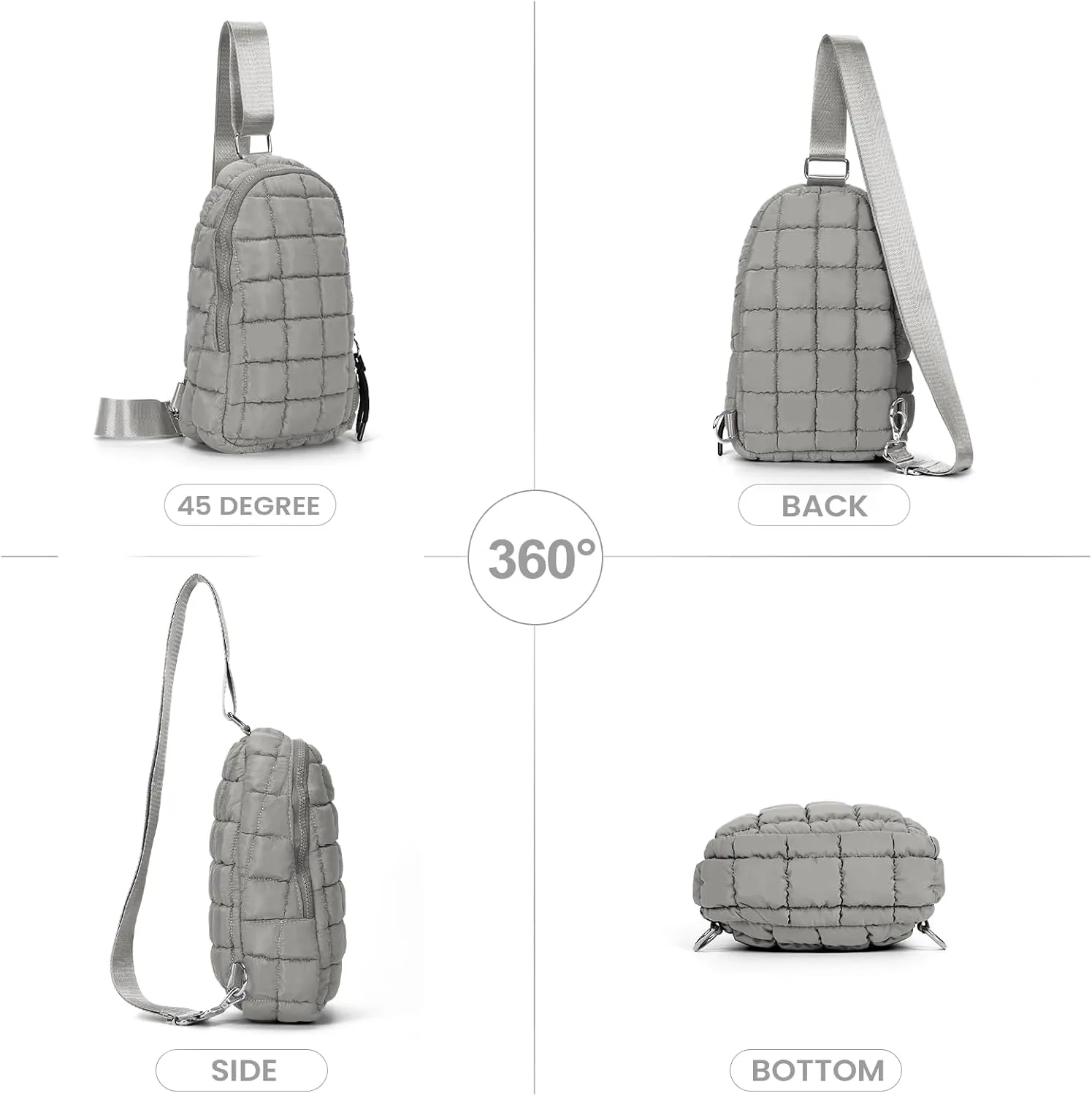 YFGBCX Puffer Quilted Sling Bag Crossbody Purse Women Puffer Fanny Pack Quilted Chest Bag Puffy Daypack Waist Bag