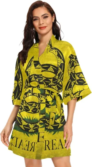 Yuiboo Women's Kimono Robes Loose Bridesmaid Robe Bathrobe Skin-friendly Nightgowns S