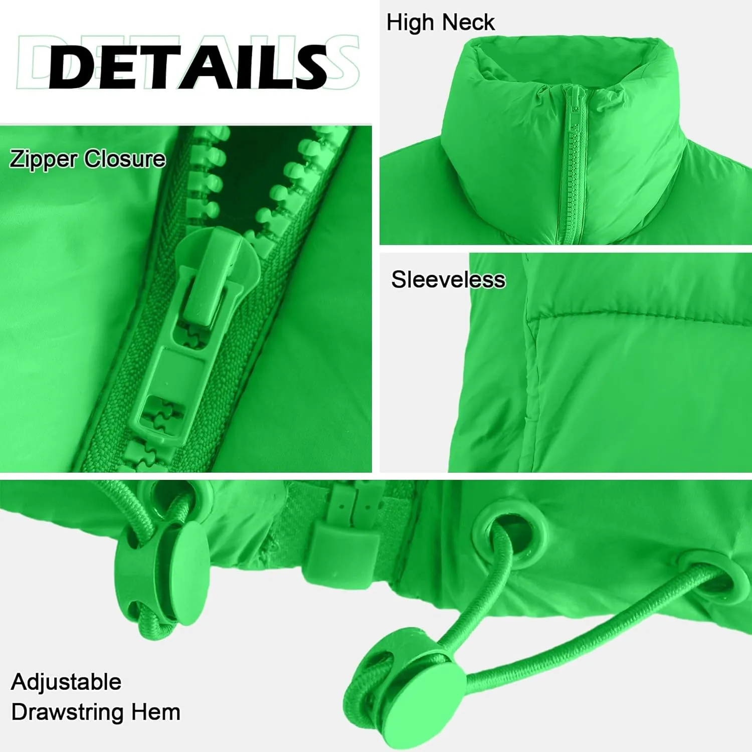Zando Cropped Puffer Vest Women Sleeveless Outerwear Winter Vest Tops Jackets Lightweight Vests for Women 2025 Trendy Zip