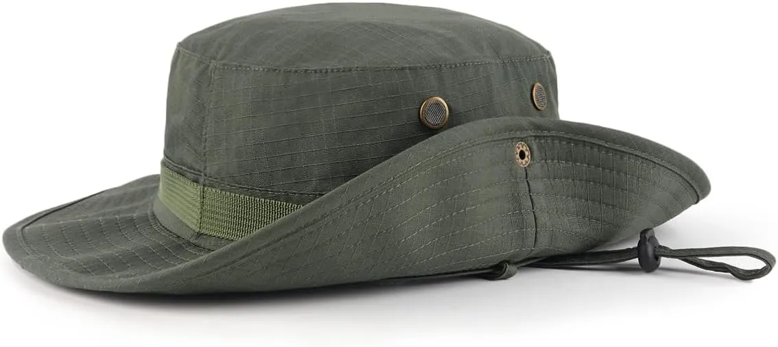 Zylioo XXL Oversized Boonie Sun Hats,Military Tactical Safari Hat for Big Heads,Lightweight Hunting Hats with Strap